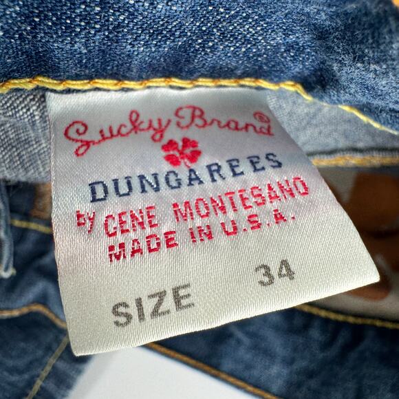 Lucky Brand Jeans Mens 34 (33x32 ACTUAL) 165 Straight Blue Denim Vintage - Picture 6 of 9